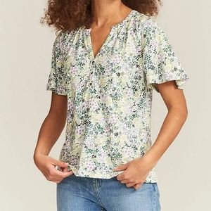 Fat Face Jamilla Garden Floral Flutter Sleeve Tee Size 4